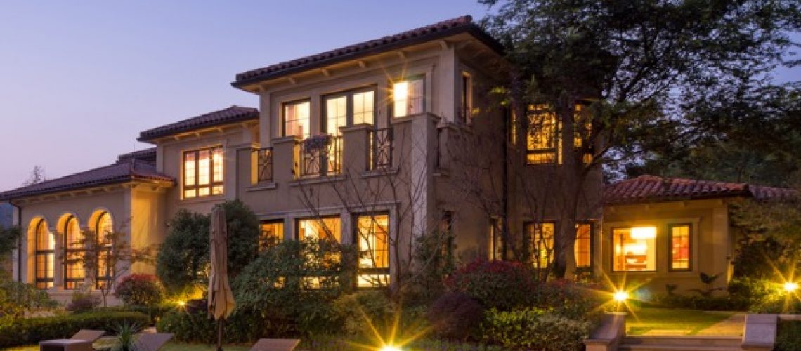 illuminated-sky-and-outside-of-waterfront-buiding-picture-id503044702